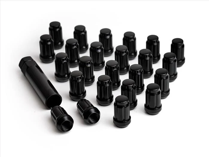 Black Spline Lug Nut Kit - 1/2"-20 - 24 Count w/ Lug Key