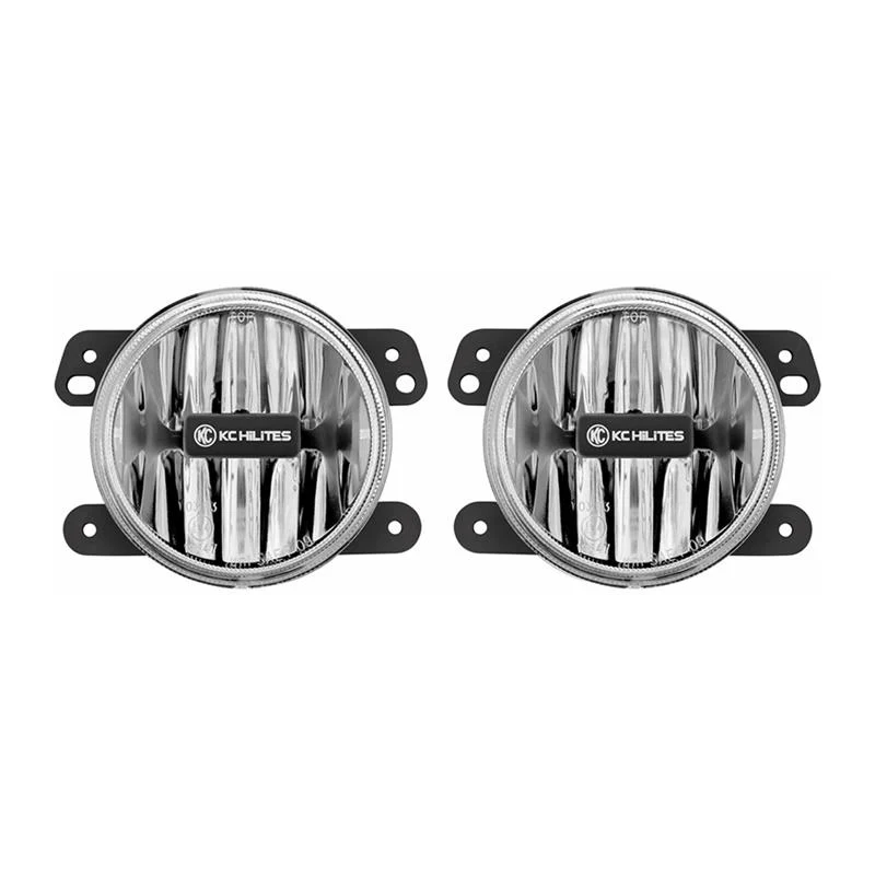 KC Hilites 4 in Gravity LED G4 - 2-Light System - SAE/ECE - 10W Fog Beam - for '10-'18 Jeep JK