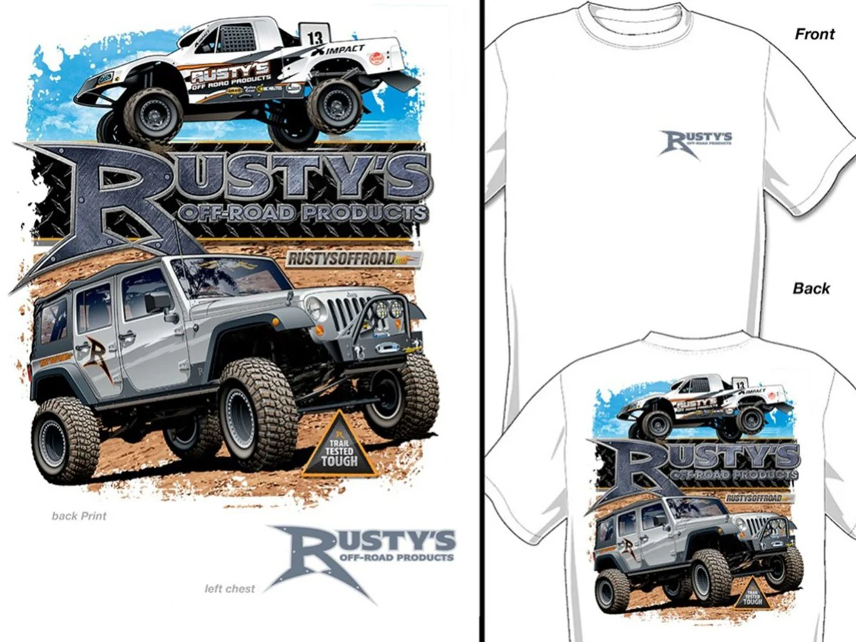 Rusty's Short Sleeve Dark Grey Racing and Off-Road Shirt - Image 3