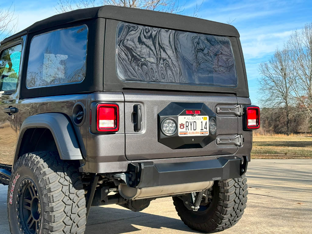 Rusty's Spare Tire Delete / License Plate Mount with Backup Light Provisions - JL Wrangler - Image 2