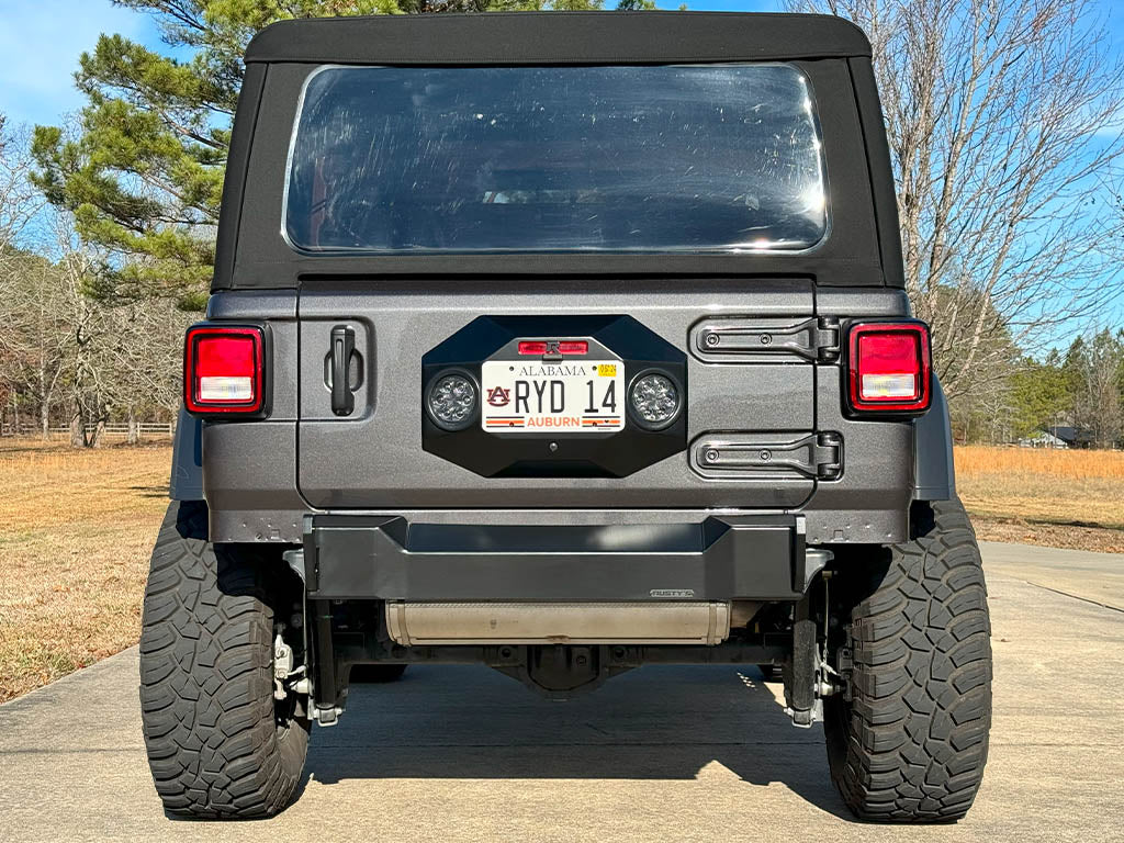 Rusty's Spare Tire Delete / License Plate Mount with Backup Light Provisions - JL Wrangler - Image 3