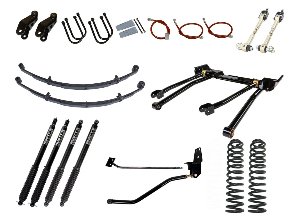 Rusty's XJ Cherokee 4.5" Long Travel Kit with 3" Rear Leaf Springs and 1.5" Extended Shackles - Image 10