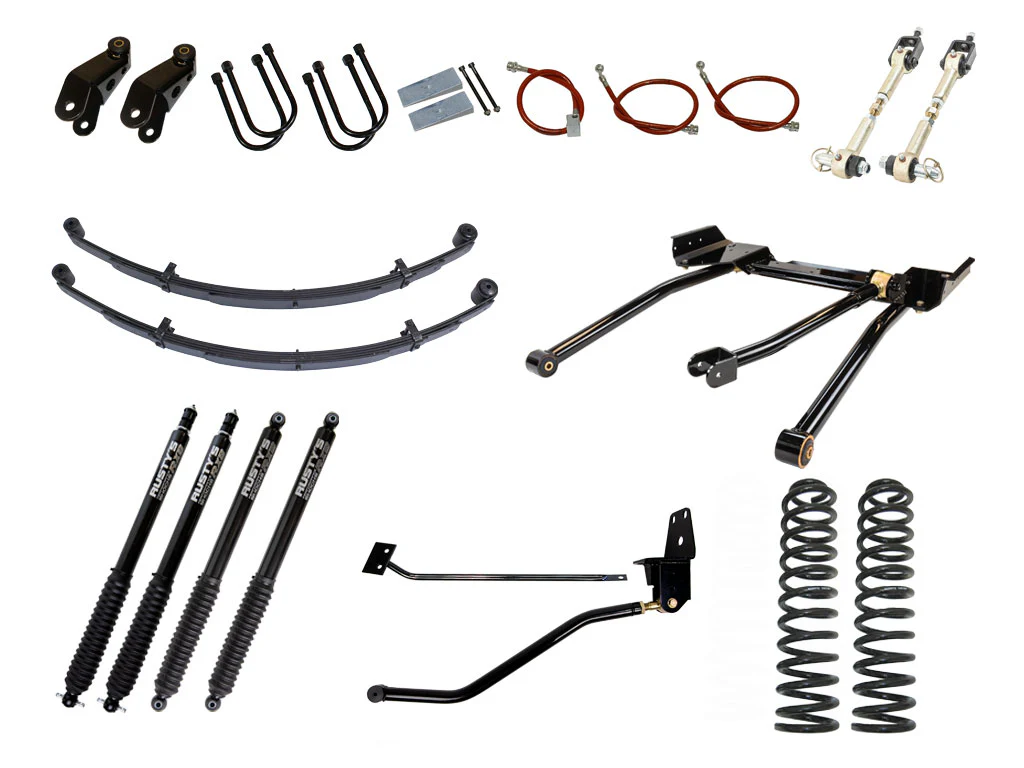 Rusty's XJ Cherokee 4.5" Long Travel Kit with 3" Rear Leaf Springs and 1.5" Extended Shackles - Image 11