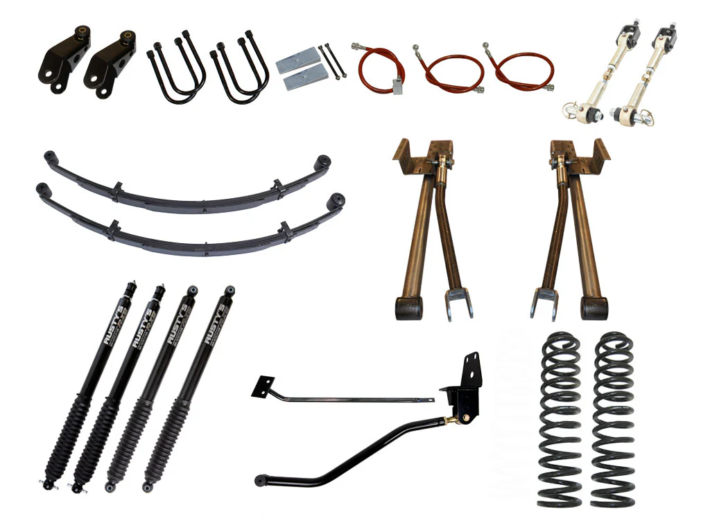 Rusty's XJ Cherokee 4.5" Long Travel Kit with 3" Rear Leaf Springs and 1.5" Extended Shackles - Image 12