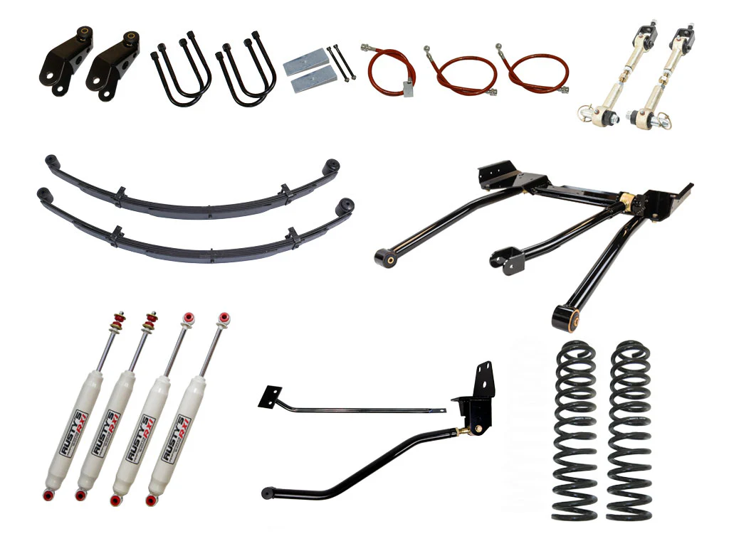 Rusty's XJ Cherokee 4.5" Long Travel Kit with 3" Rear Leaf Springs and 1.5" Extended Shackles - Image 3