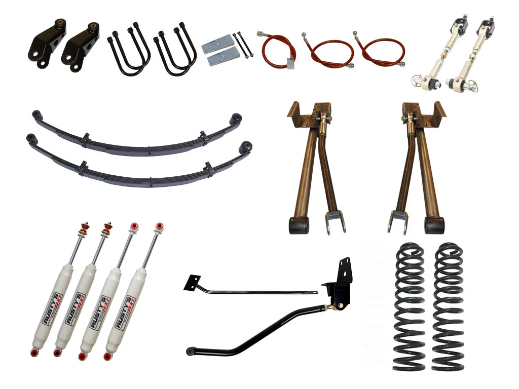 Rusty's XJ Cherokee 4.5" Long Travel Kit with 3" Rear Leaf Springs and 1.5" Extended Shackles - Image 4