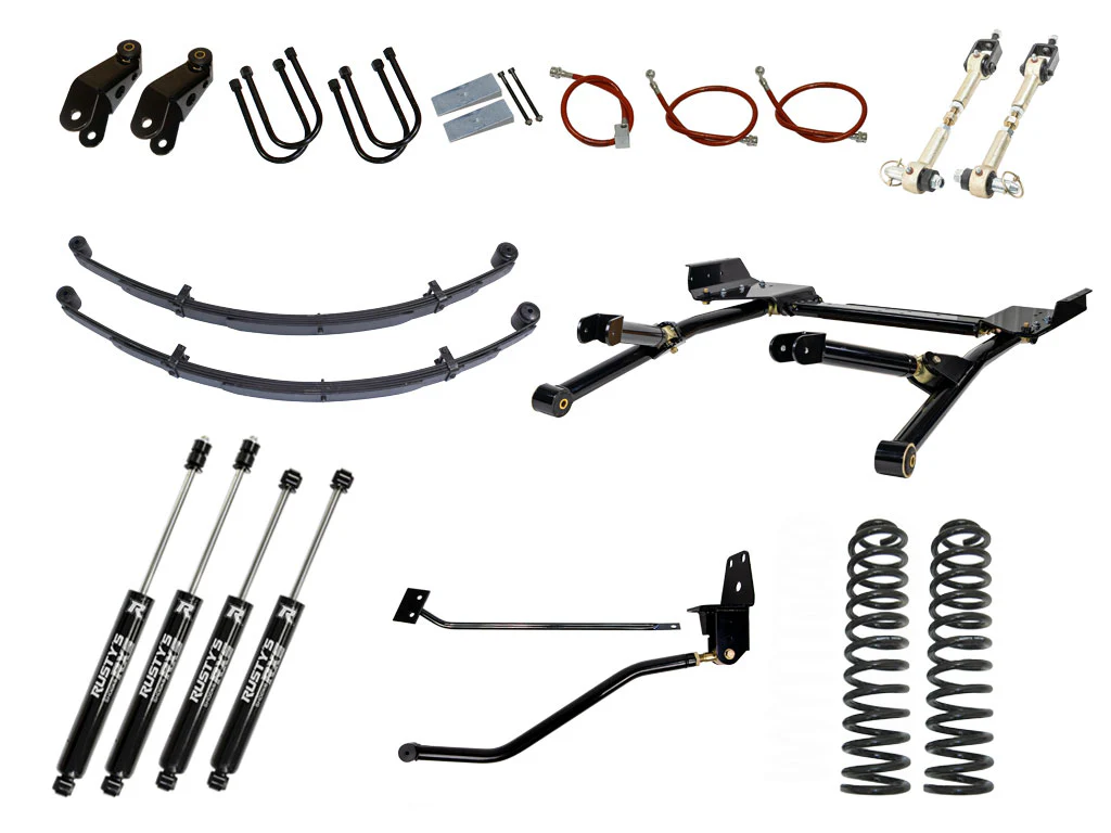 Rusty's XJ Cherokee 4.5" Long Travel Kit with 3" Rear Leaf Springs and 1.5" Extended Shackles - Image 5
