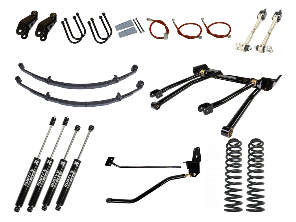 Rusty's XJ Cherokee 4.5" Long Travel Kit with 3" Rear Leaf Springs and 1.5" Extended Shackles - Image 6