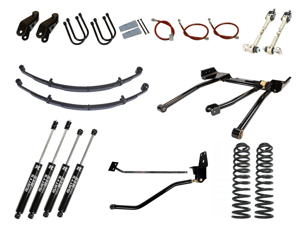 Rusty's XJ Cherokee 4.5" Long Travel Kit with 3" Rear Leaf Springs and 1.5" Extended Shackles - Image 7
