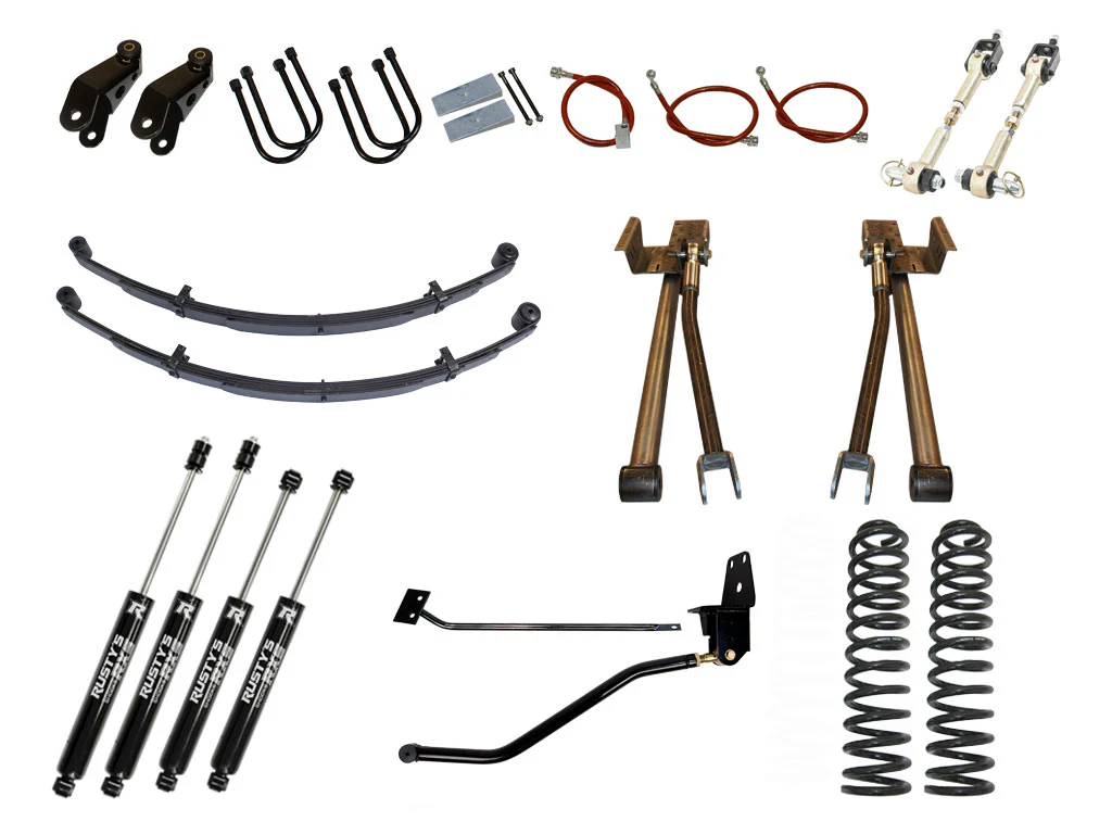 Rusty's XJ Cherokee 4.5" Long Travel Kit with 3" Rear Leaf Springs and 1.5" Extended Shackles - Image 8