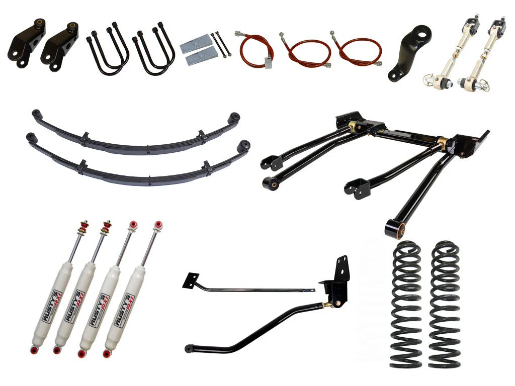 Rusty's XJ Cherokee 6.5" Long Travel Kit with 4.5" Rear Leaf Springs and 1.5" Extended Shackles - Image 2