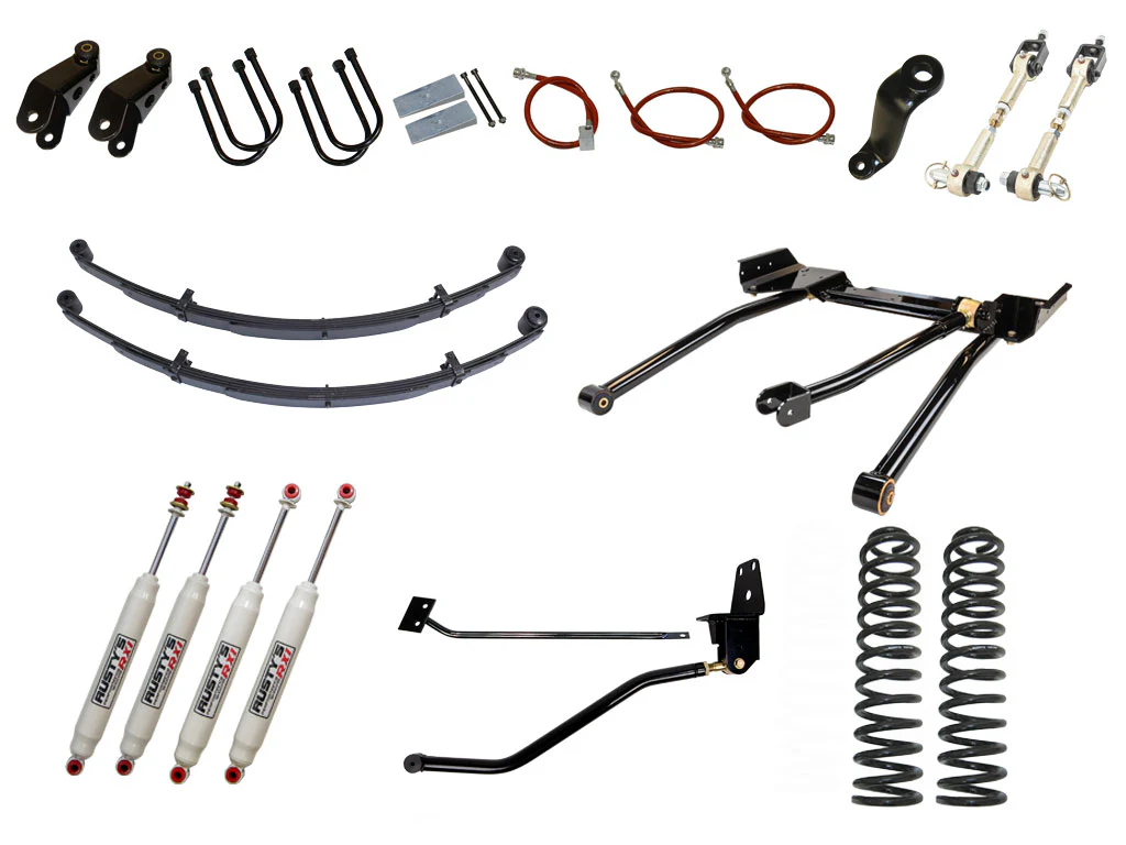Rusty's XJ Cherokee 6.5" Long Travel Kit with 4.5" Rear Leaf Springs and 1.5" Extended Shackles - Image 3
