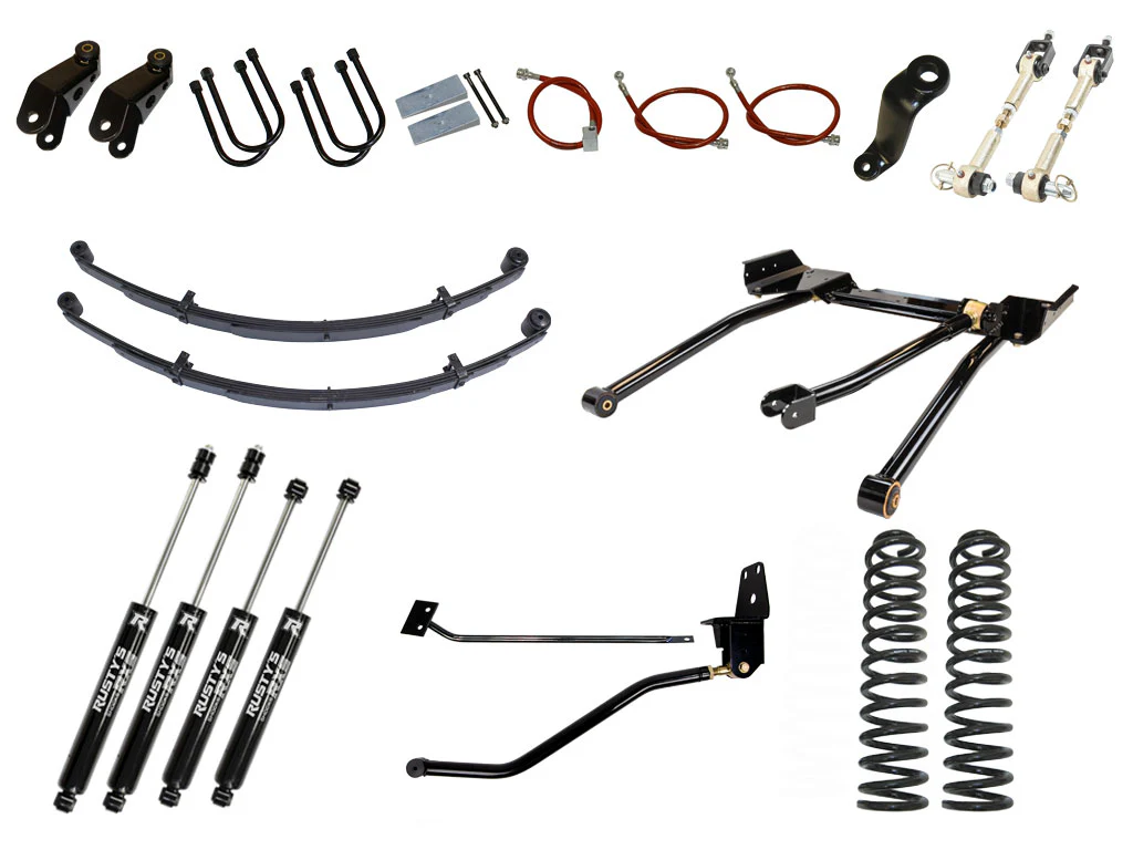 Rusty's XJ Cherokee 6.5" Long Travel Kit with 4.5" Rear Leaf Springs and 1.5" Extended Shackles - Image 6