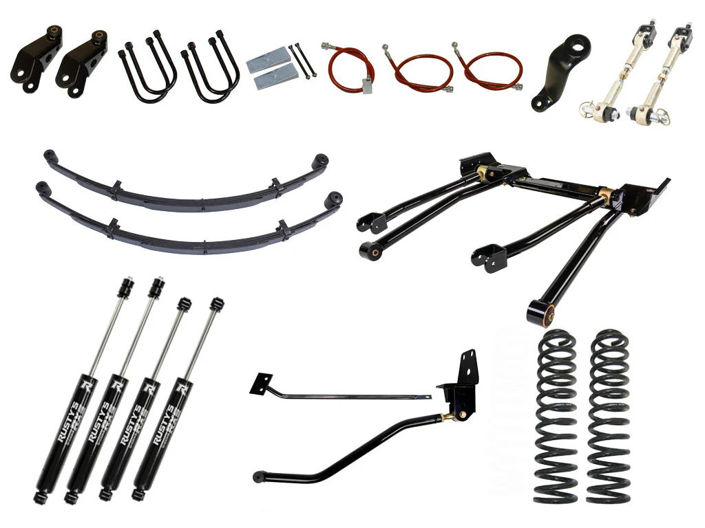 Rusty's XJ Cherokee 6.5" Long Travel Kit with 4.5" Rear Leaf Springs and 1.5" Extended Shackles - Image 7