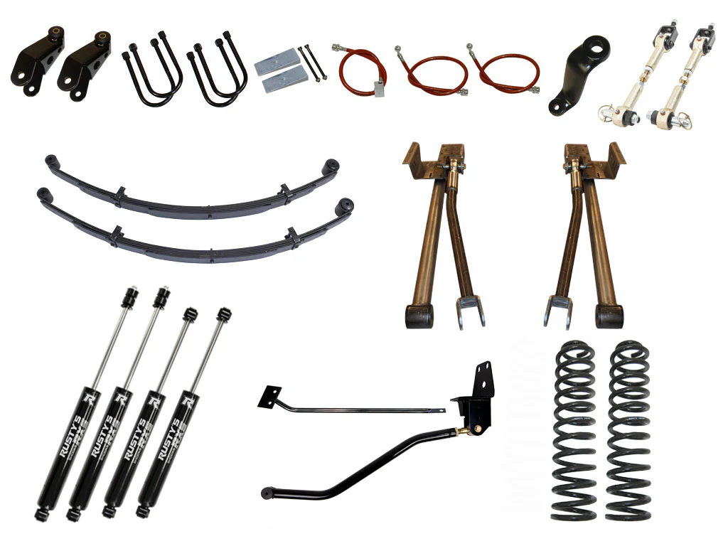 Rusty's XJ Cherokee 6.5" Long Travel Kit with 4.5" Rear Leaf Springs and 1.5" Extended Shackles - Image 8
