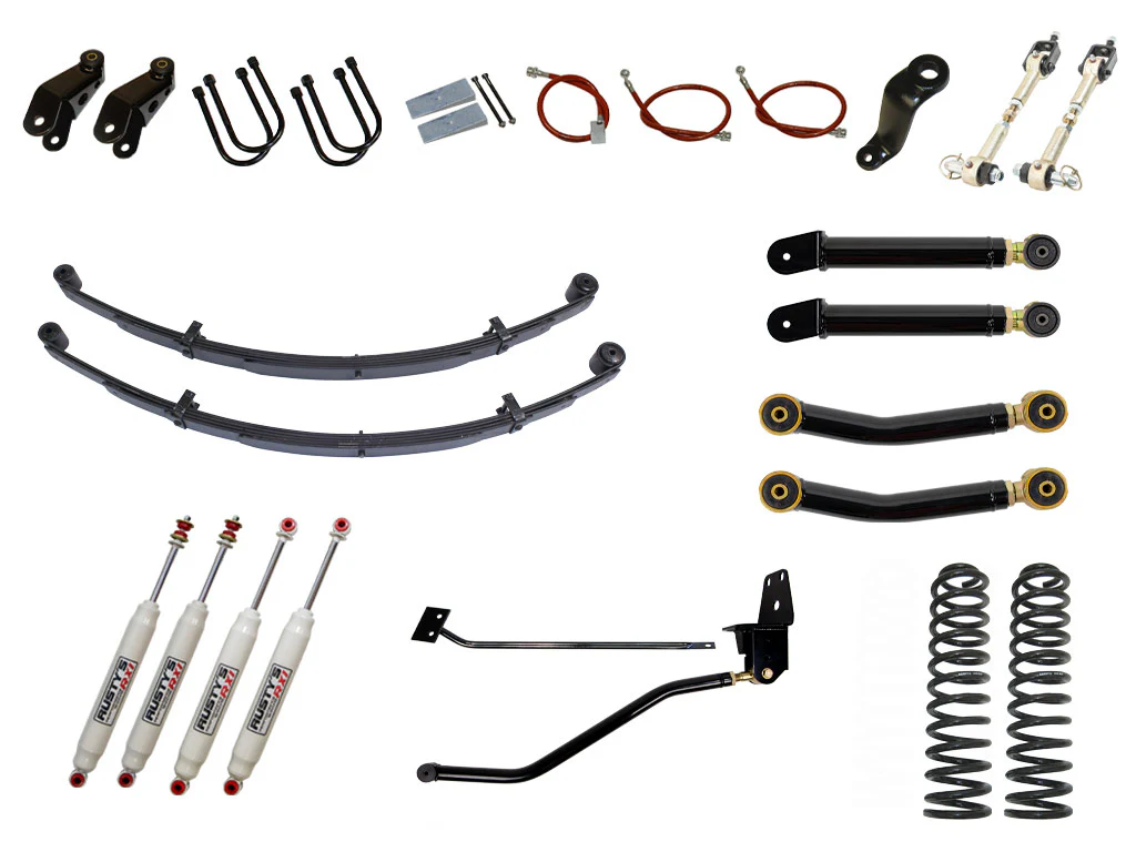 Rusty's XJ Cherokee 6.5" Spring Pack Kit With 4.5" Rear Leaf Springs And 1.5" Extended Shackles - Image 2