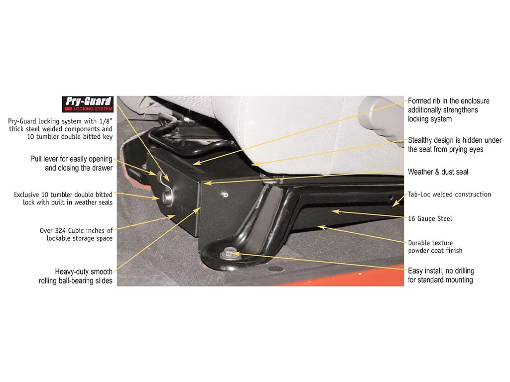 Tuffy Front Driver Side Underseat Security Drawer - '07-'18 JK Wrangler - Image 6